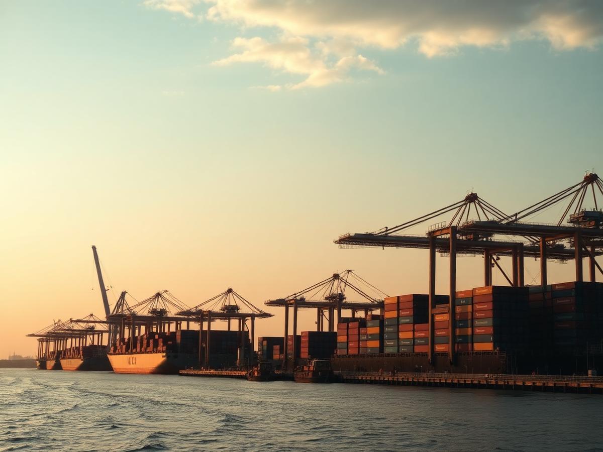 Container cranes at an African port
